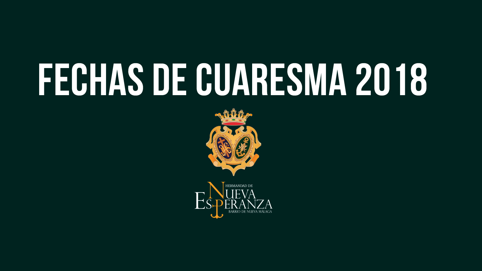 Fechas para la Cuaresma 2018